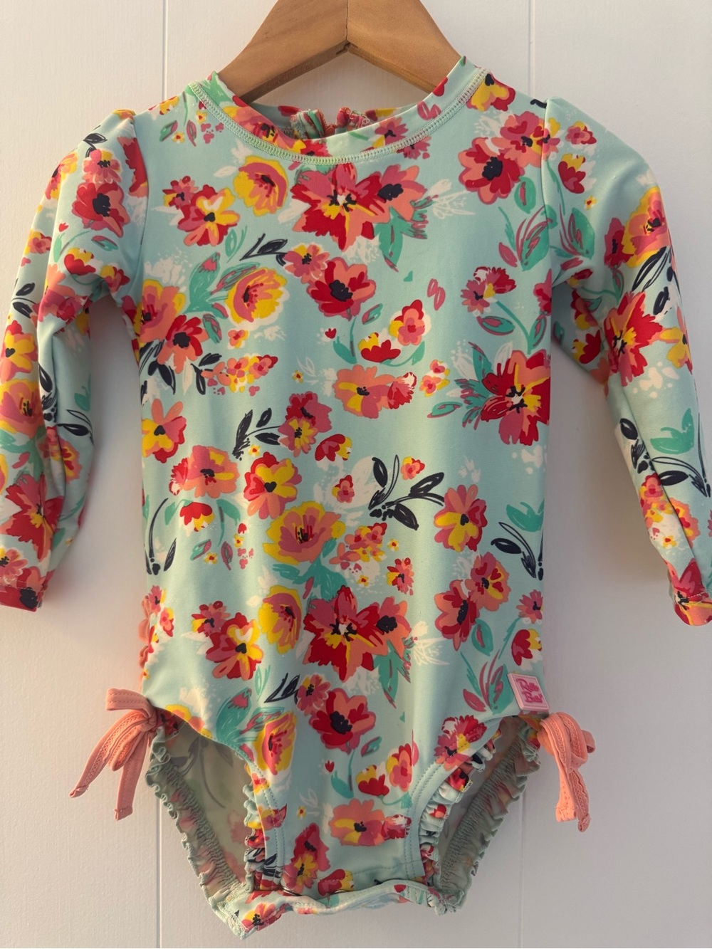 Ruffle Butts Long-Sleeve Floral One-Piece Swimsuit